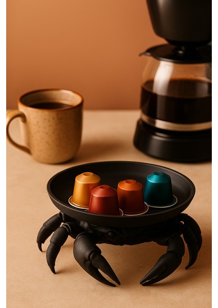 Dekoratif Yengeç Figürü Siyah Pratik Ev Gereçleri Çok Amaçlı Sunum Tabak 16 x 16 cm fırsatları