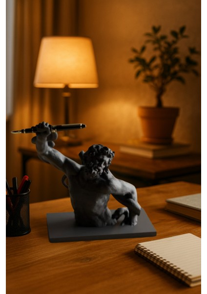 3D Dekoratif Antik Kalem Tutucu Heykel Avangard Ofis Masaüstü Aksesuar, Sanatsal Hediyelik 14X14 cm fiyatları