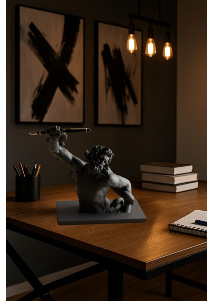 3D Dekoratif Antik Kalem Tutucu Heykel Avangard Ofis Masaüstü Aksesuar, Sanatsal Hediyelik 14X14 cm modelleri