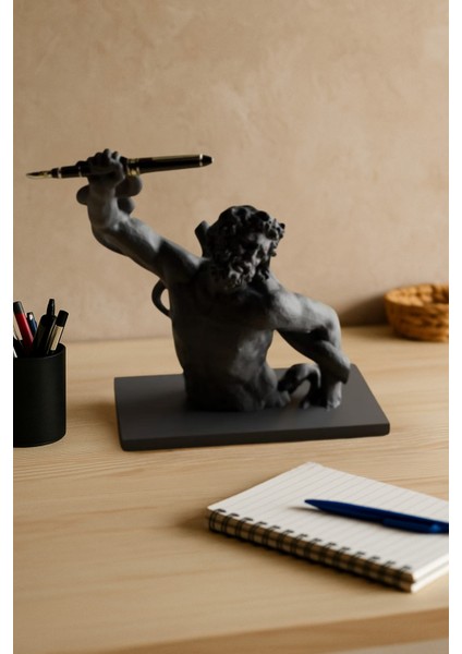 3D Dekoratif Antik Kalem Tutucu Heykel Avangard Ofis Masaüstü Aksesuar, Sanatsal Hediyelik 14X14 cm fırsatları