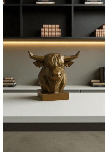Dekoratif Büst Boğa Heykel Özel Tasarım 3D Hediye 12 x 16 cm fırsatları
