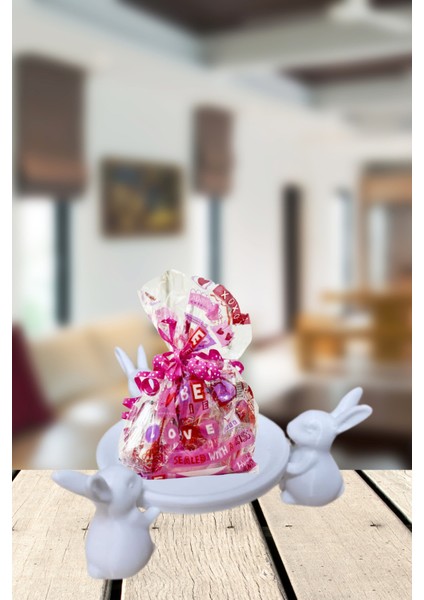 Dekoratif Şekerlik Sunumluk Tavşan Figürlü 15 cm fırsatları