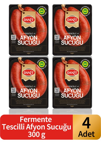 Tescilli Afyon Sucuğu I Fermente I 300 G x 4 Adet
