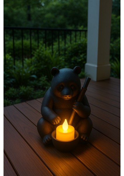 Dekoratif Tealight Mum Hediyeli Ayı Panda Tasarım Vegan fiyatları