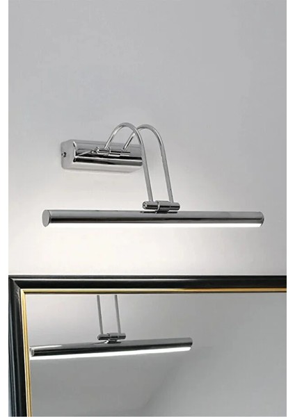 Krom Metalik Silver Kasa Beyaz Işık Banyo Duvar Ayna Tablo Aydınlatması Flüt Aplik Kuğu Aplik LED Aplik