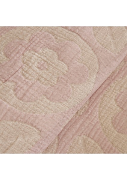 Shayla Pembe Baskılı Müslin Çift Kişilik Pike Takımı fırsatları