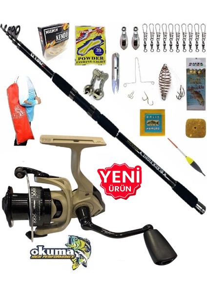 Okuma Outrax 6000 360CM 100-200GR Oslo Black Fight Profesyonel Sazan Kıyı Olta Takımı Seti