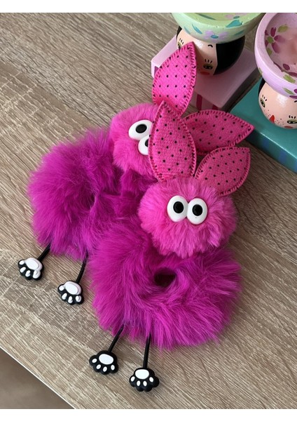 Fuşya Pofuduk Kız Çocuk Saç Tokası