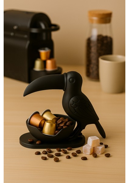 3D Siyah Kuş Figürlü Kuruyemiş, Kahve Yanı Sunum, Takı Organizeri, Anahtarlık Çok Amaçlı 15 x 12 cm fırsatları