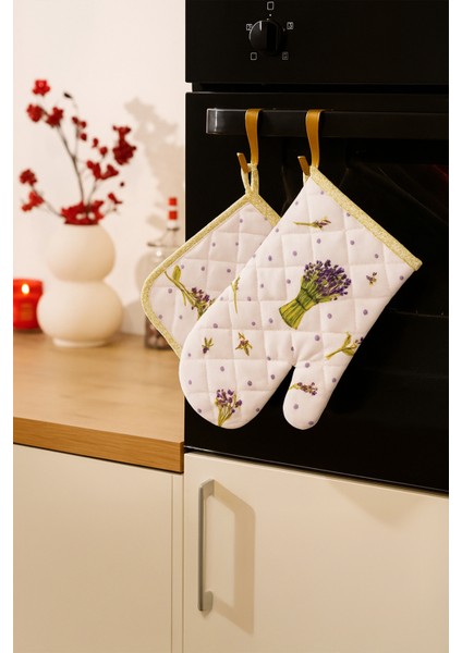 Çiçek Desenli Eldiven Tutaç