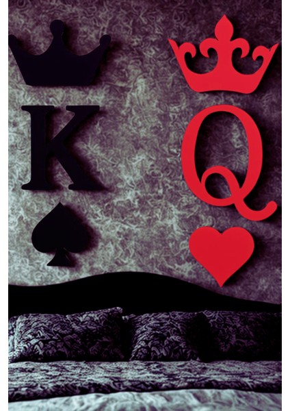 Dekoratif Özel Tasarım Kral Kraliçe Figür Yatak Odası Oturma Odası Salon 14 x 12 cm