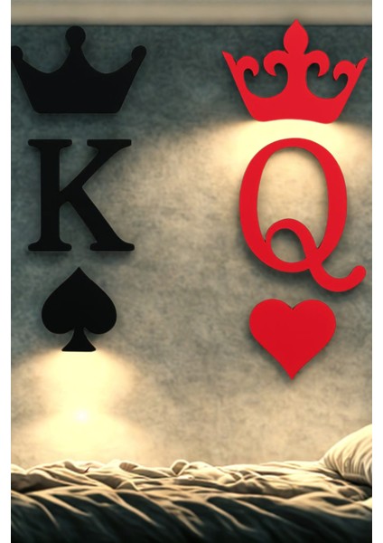 Dekoratif Özel Tasarım Kral Kraliçe Figür Yatak Odası Oturma Odası Salon 14 x 12 cm fiyatları