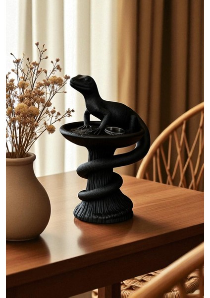 Dekoratif Tasarım Biblo Kertenkele Siyah Özel Hediye 15 x 10 cm fiyatları