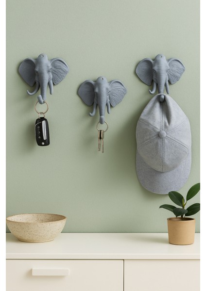 Dekoratif Bereket Fil Askılık Çok Amaçlı 3'lü Takım fırsatları