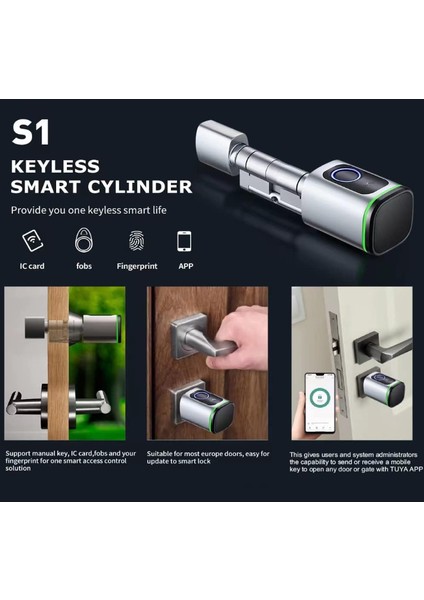 Akıllı Kapı Kilidi, Euro Silindir Kilit, Elektronik Kilit, Parmak Izi Ic Kart Anahtarı, Tt Lock Kilit Açma