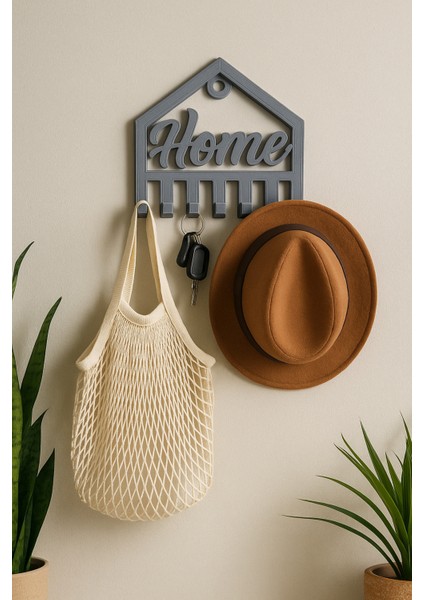 Dekoratif Açılır Kapanır Anahtar Askı Home Detay 15 x 15 cm modelleri