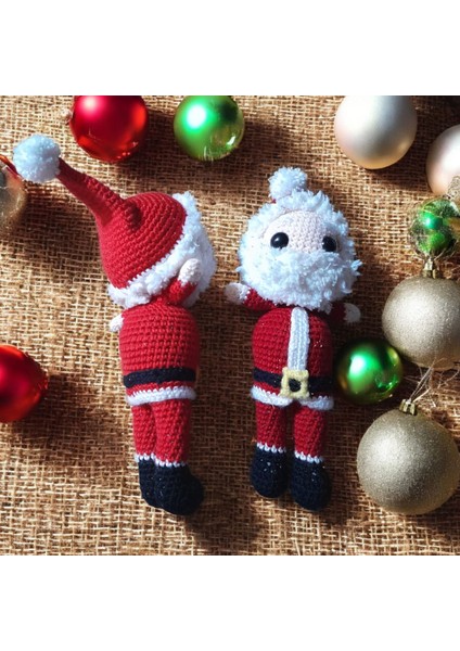 El Yapımı Örgü Noel Baba Amigurumi Bebek – Yılbaşı Hediyesi & Dekoratif Figür | El Işi Oyuncak Santa Claus