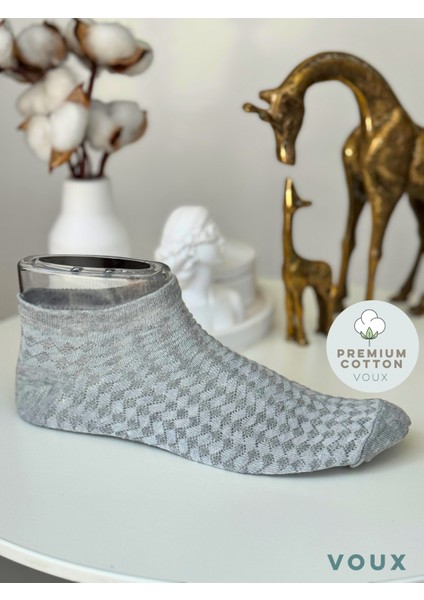 Dokulu Çok Renkli Kadın Patik Çorap 4 'lü