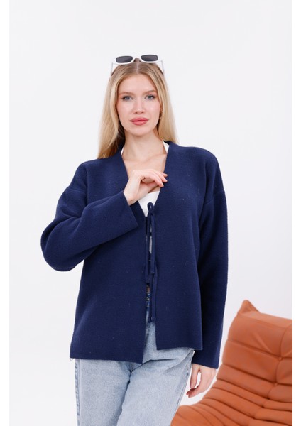 Bağlama Detaylı Dokulu Triko Hırka modelleri