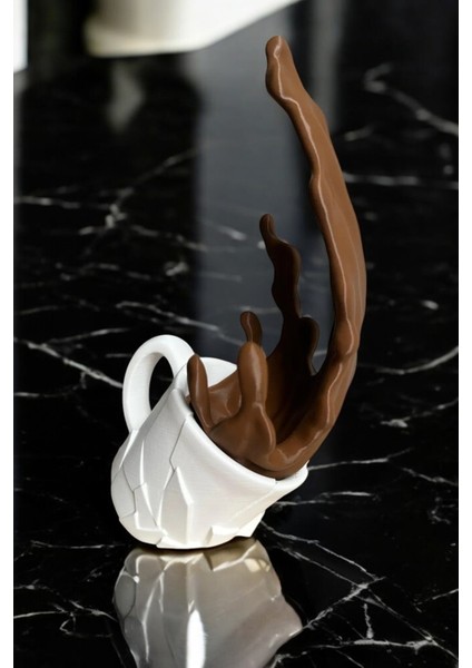 Dökülen Kahve Figürü Dekoratif Obje Biblo Kahve Sıcak Çikolata Figür Hediye ( Vegan Üretim ) fırsatları
