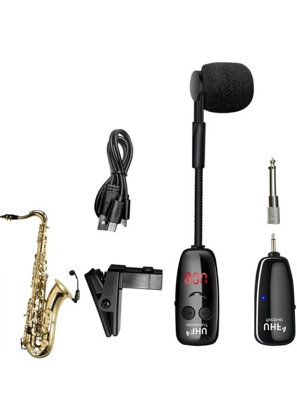 Uhf Kablosuz Saksafon Mikrofon Sistemi Dış Mekan Profesyonel Sahne Performansı Küçük Mikrofon modelleri