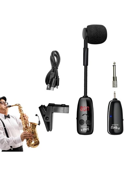 Uhf Kablosuz Saksafon Mikrofon Sistemi Dış Mekan Profesyonel Sahne Performansı Küçük Mikrofon fırsatları