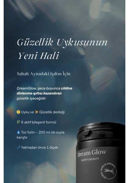 DreamGlow Kolajen Peptitleri (Tip 1 & Tip 3), Melisa, Mayıs papatyası, Hyaluronik asit, L-Teanin ve Vitamin C İçeren Takviye Edici Gıda (Sleep&Beauty) fiyatları