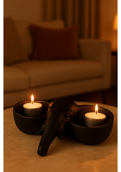 Siyah Fildişi Figürlü Sunumluk Banyo Sabunluk, Kahvaltı Tabağı, Takı Organizeri, Mumluk 15 x 15 cm indirimleri