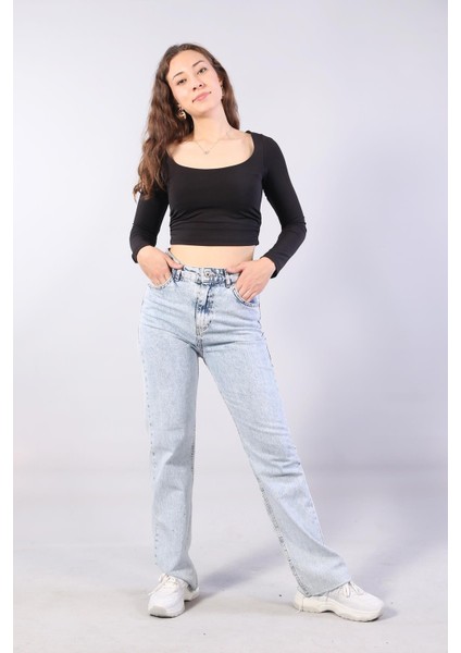 10716 Açık Yaka Kenarları Büzgülü Bluz