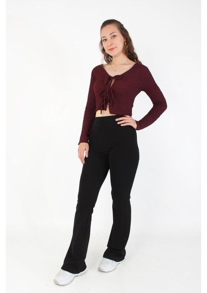 6480 (N-1968) Bubble Raşel Bağlamalı Bluz