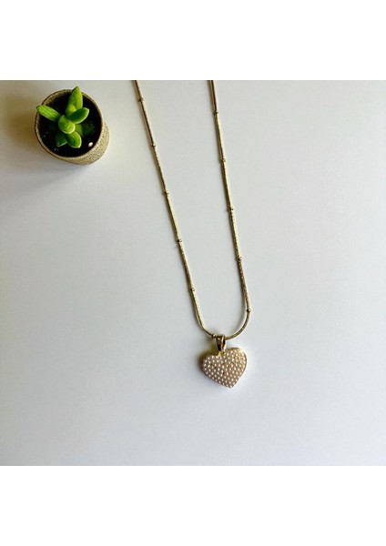 316L Çelik Kalp Kolye Kadın Kalpli Incili Kolye Altın Renk Kalın Sağlam Zincir 316L Çelik Kolye Altın Renk Kolye Kalp Kolye Kadın Çelik Kolye Paslanmaz Çelik Takı Şık Takı Kolye Parlak Takı Modeli