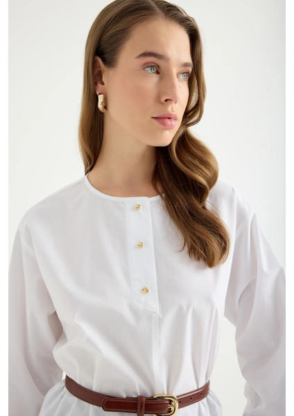 Düğme Detaylı Pamuk Gömlek fırsatları