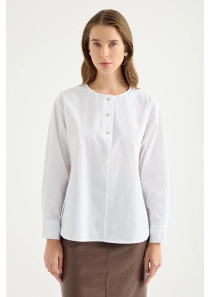 Düğme Detaylı Pamuk Gömlek indirimleri