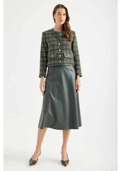 A Kesim Suni Deri Etek