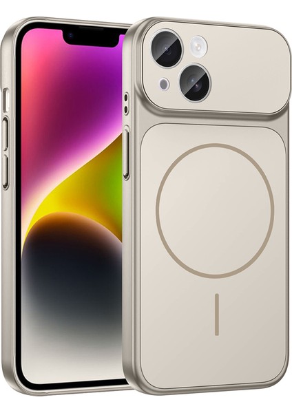 iPhone 13 Kılıf Lckc M-Safe Şarj Özellikli Kamera Korumalı Formen Kapak - Gri