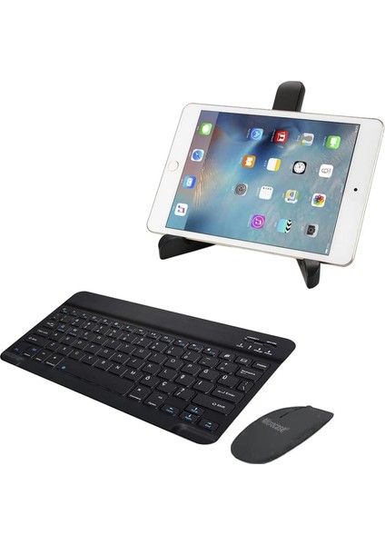 Tcl Tab 10L Gen 4 Tablet Uyumlu Tablet Çanta+Türkçe Bluetooth Klavye +Mouse+ Standı AL4383 Lacivert fırsatları