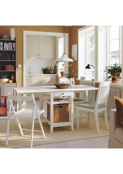Nasınge Katlanır Mutfak Masası Beyaz 2 4 Kişilik 48 / 104 / 159 x 85 cm fırsatları