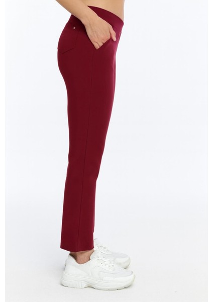 Kadın Bordo Eşofman Alt Cepli Klasik PAÇA-P376 fiyatları