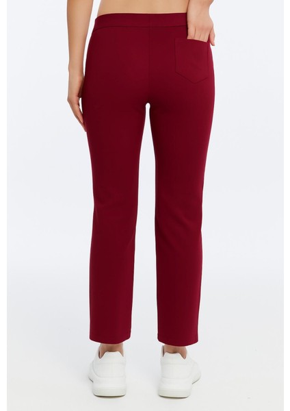 Kadın Bordo Eşofman Alt Cepli Klasik PAÇA-P376 modelleri