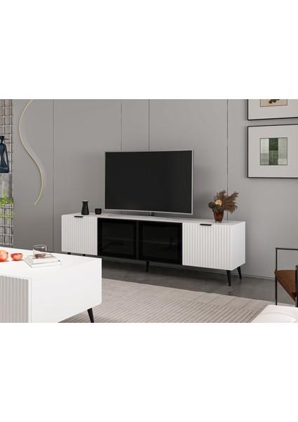 Plus Tv Ünitesi Cam Kapak Beyaz/beyaz fiyatları