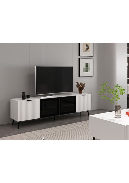 Plus Tv Ünitesi Cam Kapak Beyaz/beyaz modelleri