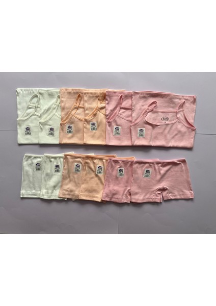 Kız Çocuk Atlet- Şort Takım 6 Atlet 6 Şort Fitilli Ip Askılı Atlet- Şort Takım ( 12 Parça ) fiyatları