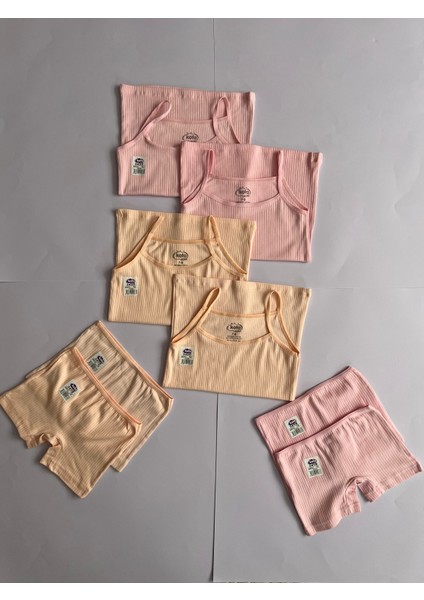 Kız Çocuk Atlet- Şort Takım 6 Atlet 6 Şort Fitilli Ip Askılı Atlet- Şort Takım ( 12 Parça ) modelleri