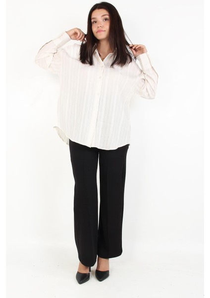 5575 Kalın Ince Kendinden Çizgili Gömlek