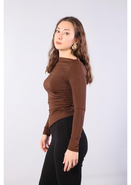 10128 Sol Eteği Büzgülü Bluz fiyatları