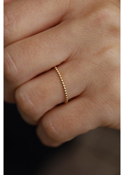 14 Ayar Altın Mini Daireler Dizisi Yüzük fiyatları