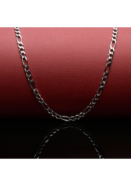 120 Mikron Rodyum Figaro Gümüş Zincir fiyatları