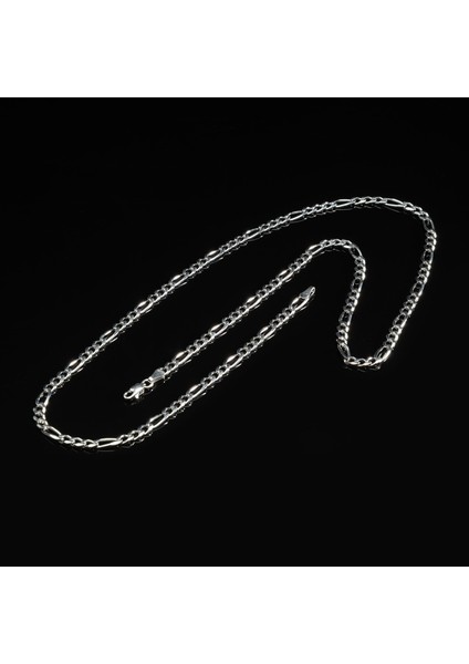 120 Mikron Rodyum Figaro Gümüş Zincir modelleri