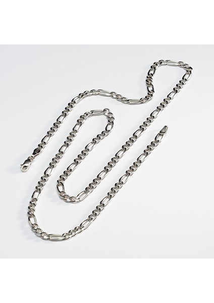 120 Mikron Rodyum Figaro Gümüş Zincir fırsatları