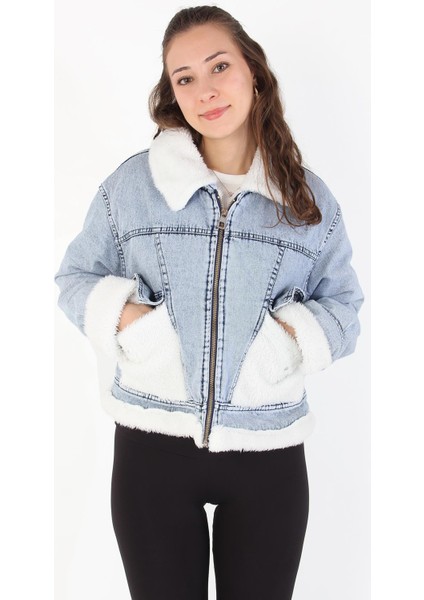 4800 Cebi Peluşlu Kot Mont